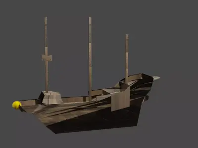 high poly ship shovel 3D model