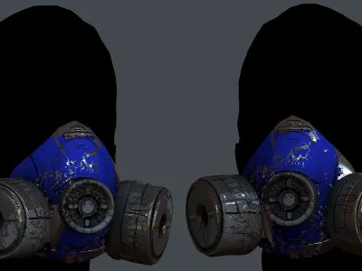 Gas mask helmet 3d model scifi Low-poly  Low-poly 3D model 50