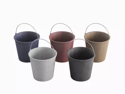 Industrial Plastic Bucket C Set 3D model