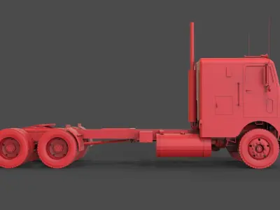 White Freightliner WF 3D print model