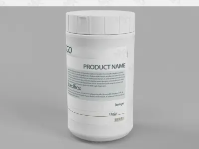 Bottle with label 3D model