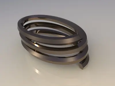 Elipical helix spring Free 3D model