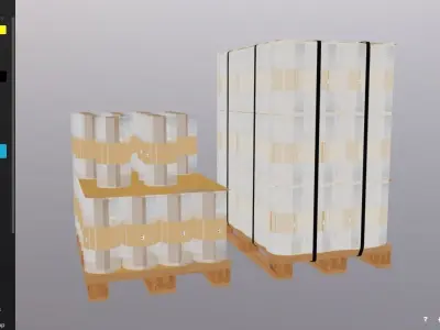Pallets with roll film 3D model