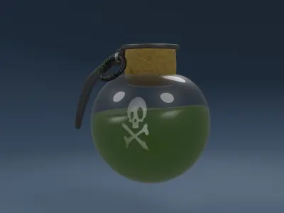 acid grenade weapon PBR mid-poly game ready 3D model