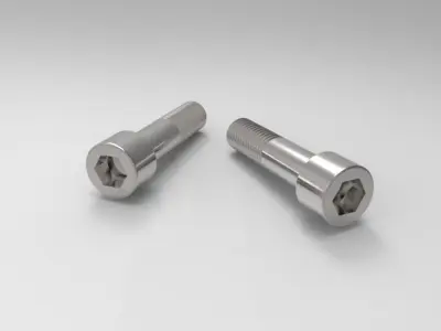 BrugolaM12 two stainless steel bolts 3D model