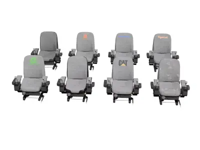 Heavy Machinery Seat with Controls Multi-Brand new and wear Low-poly 3D model