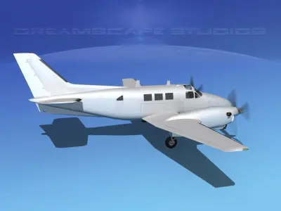 Beechcraft King Air 90 Bare Metal 3D model
