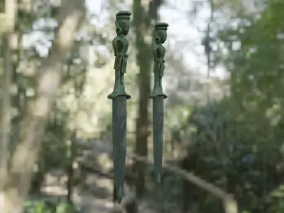 Bronze dagger Dong Son Culture Low-poly 3D model