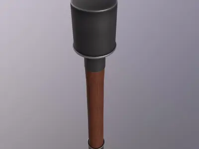 Grenade wooden stick with handle Low-poly 3D model