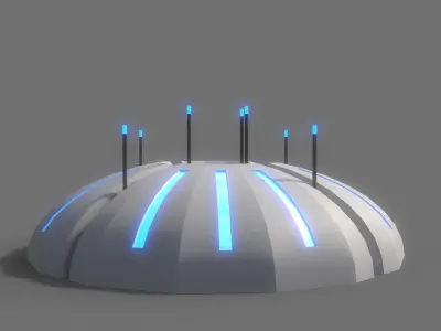 PBR Sci-Fi Building A19 Low-poly 3D model