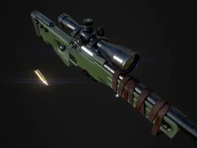 AWP Sniper L96 Low-poly 3D model