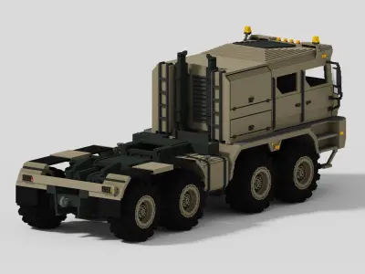Voxel MZKT Volat Truck 741351 Low-poly 3D model