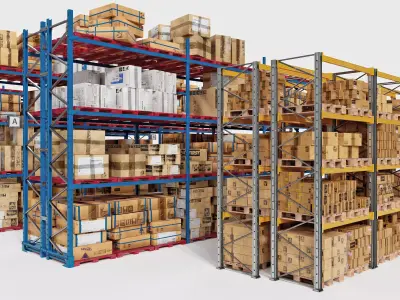 Storage shelves 3D model purchase