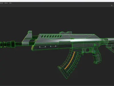 Futuristic weapon for mobile game inspired by an Ak47 Low-poly 3D model