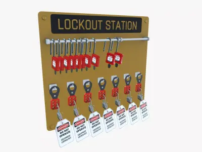 lockout station Low-poly 3D model