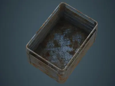 Crate 1B Low-poly 3D model