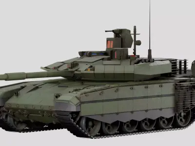 Lowpoly T-90M Russian Main Battle Tank Low-poly 3D model