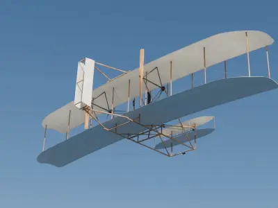 Wright flyer Low-poly 3D model