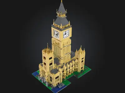 LEGO Clock Tower Model  Playful Precision in Brick Form 3D model