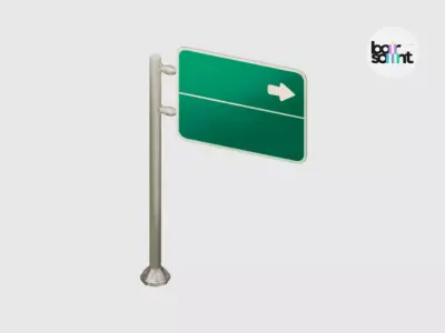 Modular Road sign Stylized Roadside 3D Asset Pack Low-poly 3D model