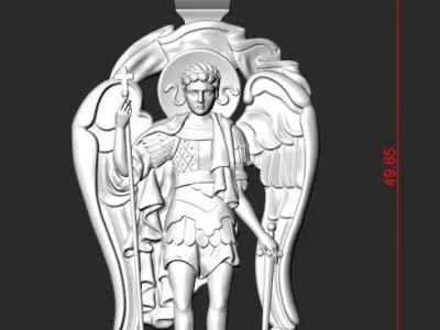 ARCHANGEL MICHAEL PENDANT Printable Model 3D print model purchase