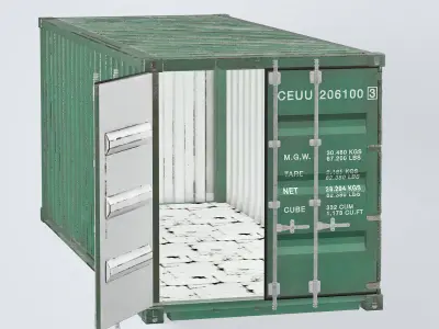 Container 20ft Green 3D model