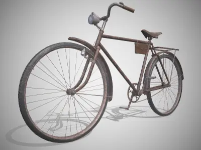 Customizable Vintage Bicycle Rusty - Updated for 2021 Low-poly 3D model