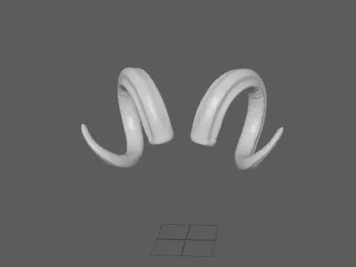 Golden Ram Horn CGI model 3D model