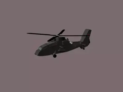 Helicopter military Low-poly 3D model