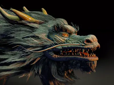 Chinese dragon Low-poly 3D model purchase