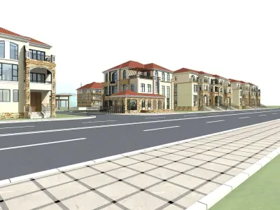 Villa residential complex 3D model purchase