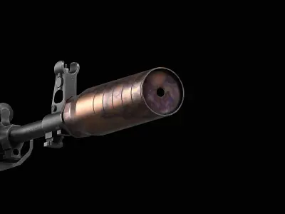 Rex Silentium MG7 K224 Suppressor Low-poly 3D model