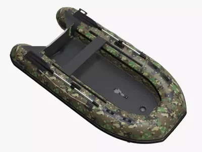 Boat inflatable 02 camouflage 3D model