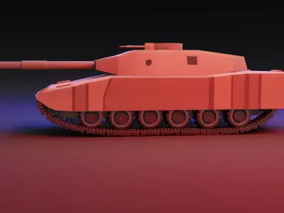 Low poly Tank Low-poly 3D model Low-poly