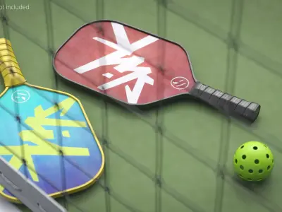 Pickleball Paddle Set with Ball and Rackets 3D model purchase