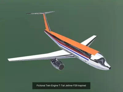 IP-Free Twin-jet Airliner Pack Mesh and NURBS CAD included