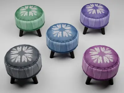 Mini Stool - MAYA and Blender Low-poly 3D model