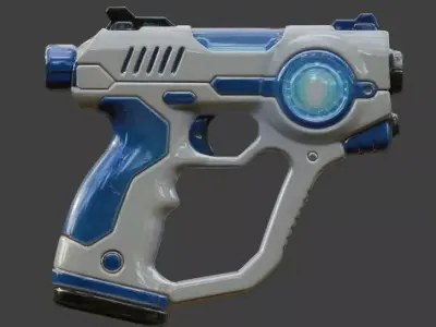 Futuristic Sci-Fi Pulse Pistol 3D  Low-poly 3D model