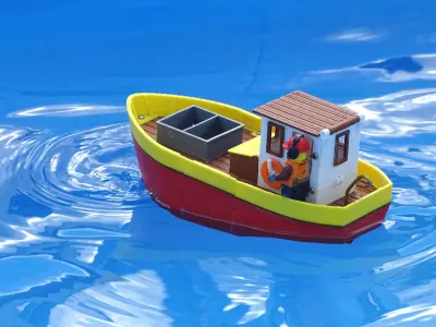 Small fishing boat by Printed-Toys Free 3D print model purchase
