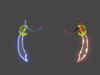 espadas de fuego y hielo  3D model
