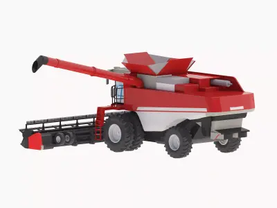 Harvester Combine MF 9505 Low-poly 3D model