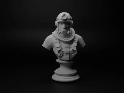 Combat Diver Bust Chess 3D print model purchase