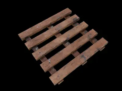 wooden palate Low-poly 3D model