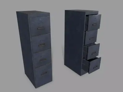 Cabinet concrete block Low-poly 3D model