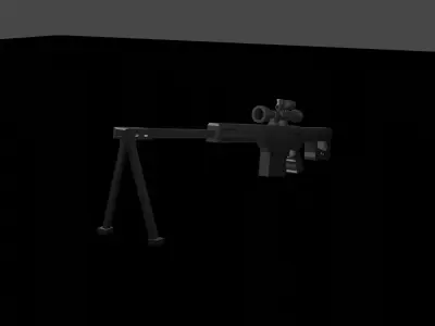 Sniper rifle M107 Low-poly 3D model