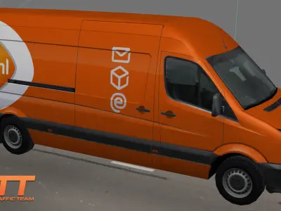 Volkswagen Crafter Van Post NL Low-poly 3D model