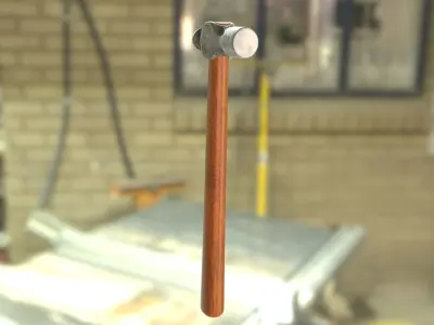 Ball-peen hammer Low-poly 3D model
