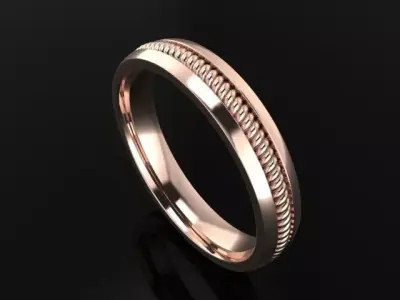 Rope Twist Wedding band Fashion Ring Size9 3D print model