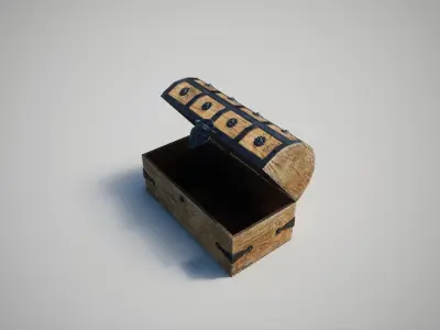 Medieval Chest Low-poly 3D model get