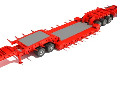 Lowboy Trailer 3D model
